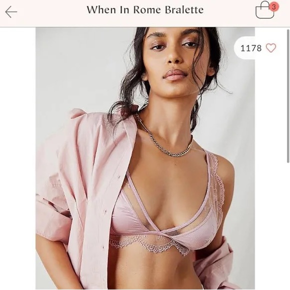 Free People Intimately When in Rome Bralette - Suave NEW - Picture 1 of 7